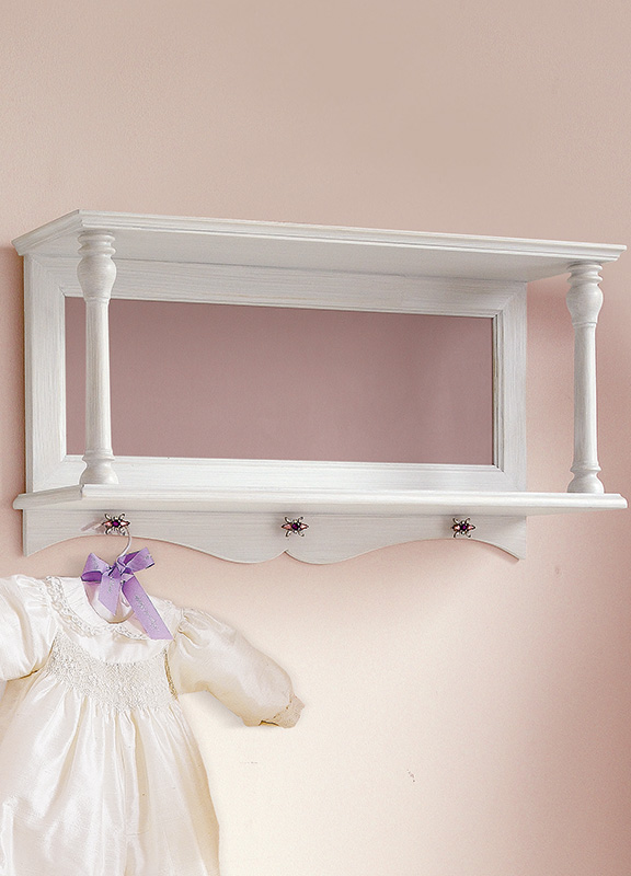 <strong>MT0100</strong> wall unit with lined bottom with FR04 small jewel knob L. 100 x P. 24 x H. 42,5 cm 