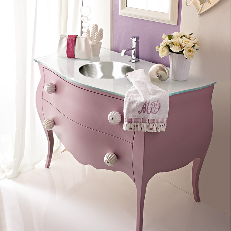 <strong>0866</strong> bathroom cabinet with large resin knob PS05 L. 115 x P. 60 x H. 83 cm