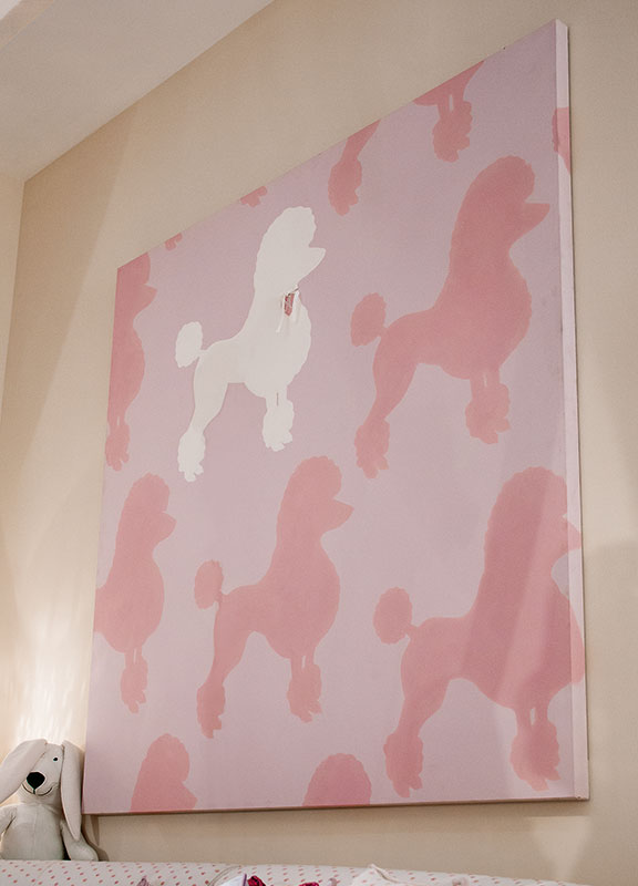 <strong>VSS45S</strong> Barboncini quadro rosa/bianco con Swarovski L. 150 x H. 150 cm